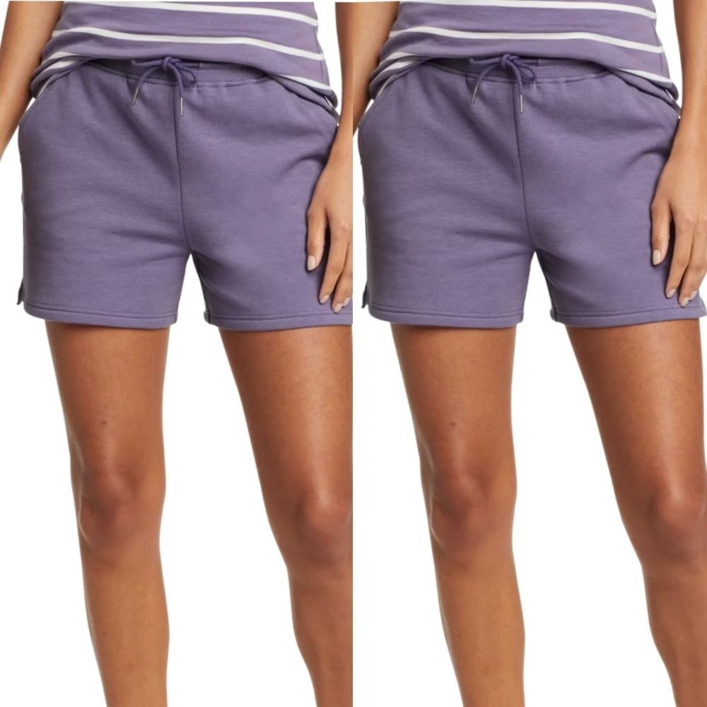 2-pack NWOT Eddie Bauer Camp Fleece Shorts in Boysenberry Purple Size M